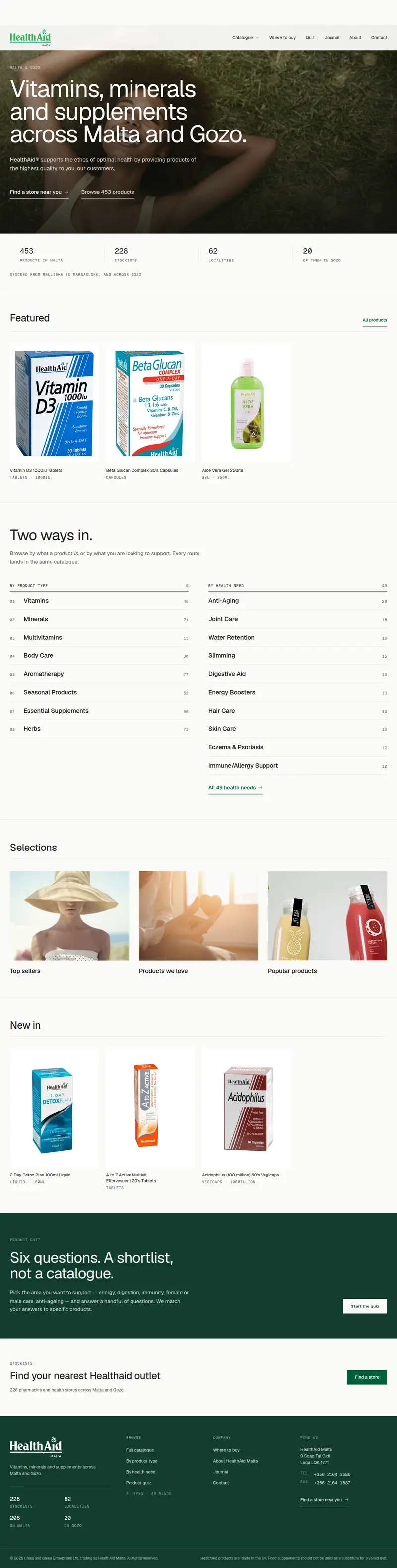 HealthAid Malta website